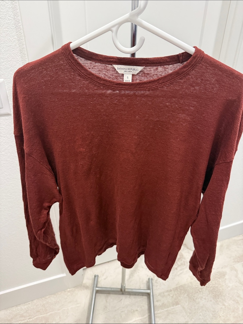 Banana Republic Women's 100% Linen Top - Rust Red